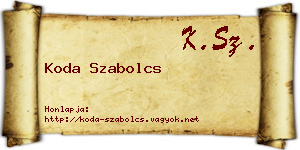 Koda Szabolcs névjegykártya