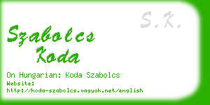 szabolcs koda business card